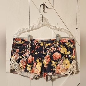 MUDD Floral Jean Shorts